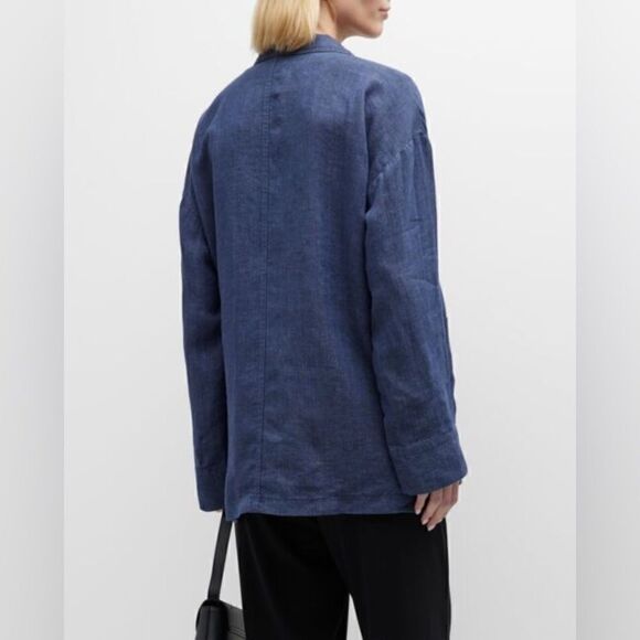 Nwt Eileen Fisher Dusk Washed Standard Collar Jacket - Picture 2 of 6